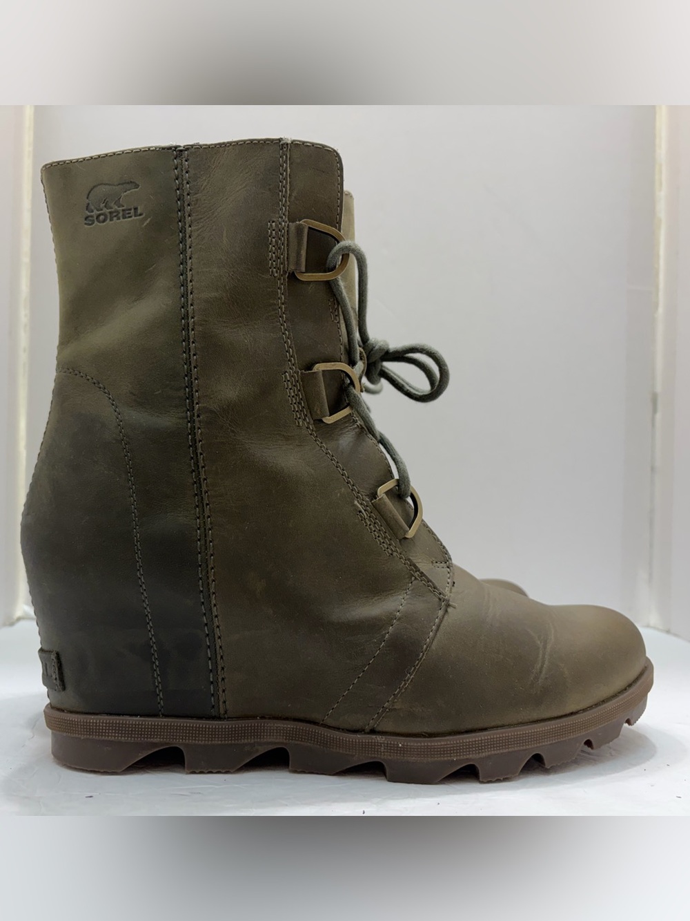 Sorel Olive Green Lace-Up Combat Boots - Picture 4 of 13